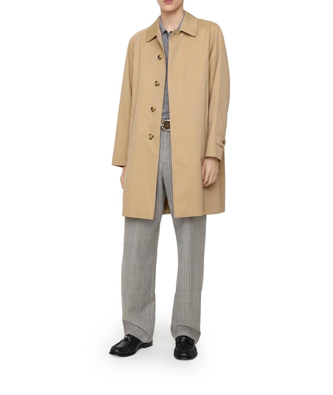 BURBERRY Бежевое хлопковое пальто, фото 2