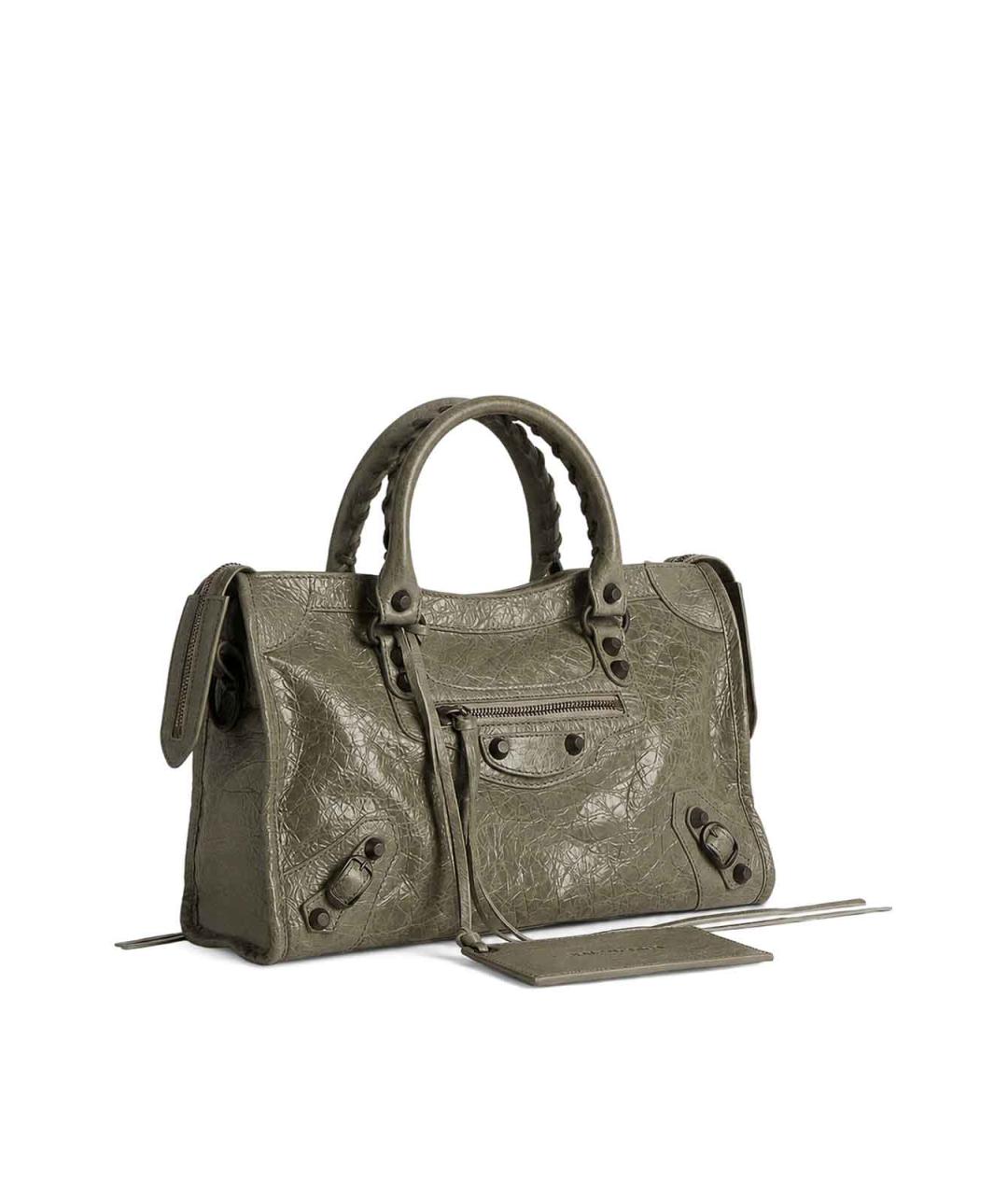 BALENCIAGA Зеленая кожаная сумка тоут, фото 2