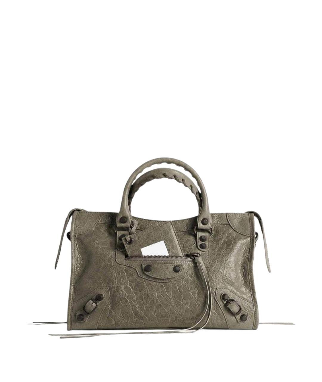 BALENCIAGA Зеленая кожаная сумка тоут, фото 1