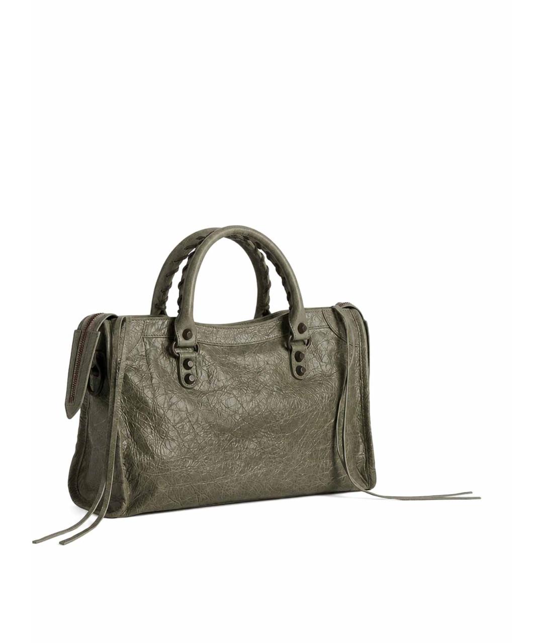 BALENCIAGA Зеленая кожаная сумка тоут, фото 3