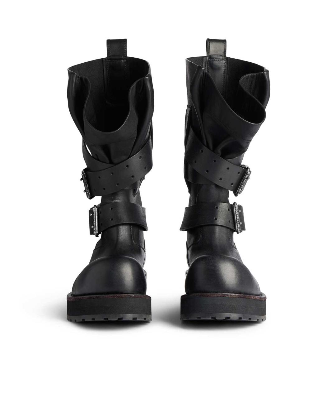BALENCIAGA Черные кожаные высокие ботинки, фото 5