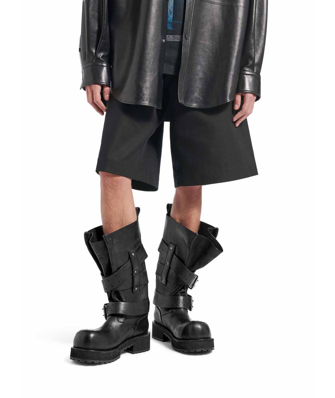 BALENCIAGA Черные кожаные высокие ботинки, фото 2