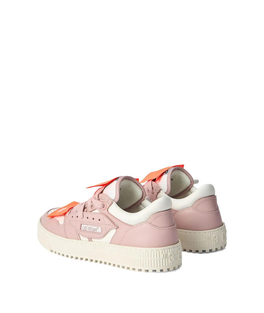 OFF-WHITE Розовые кожаные кеды, фото 3