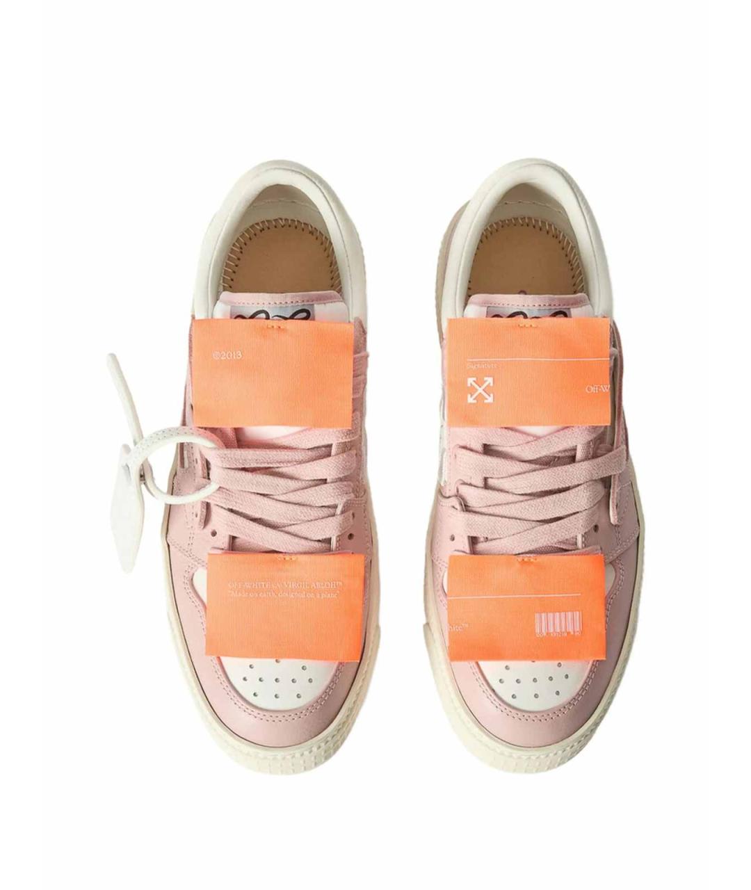 OFF-WHITE Розовые кожаные кеды, фото 2