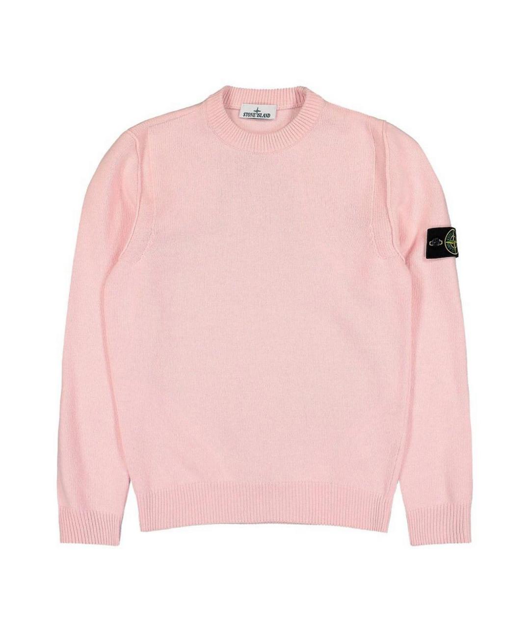 STONE ISLAND Розовый шерстяной джемпер / свитер, фото 1