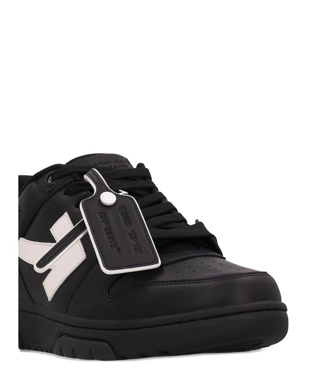 OFF-WHITE Черные кожаные низкие кроссовки / кеды, фото 6