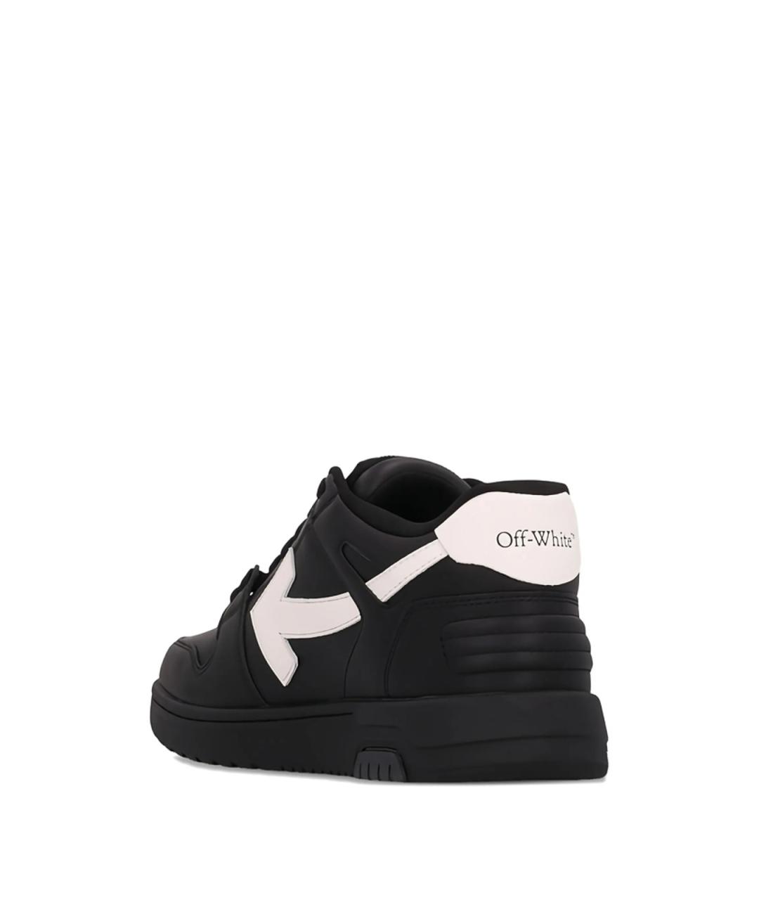 OFF-WHITE Черные кожаные низкие кроссовки / кеды, фото 3