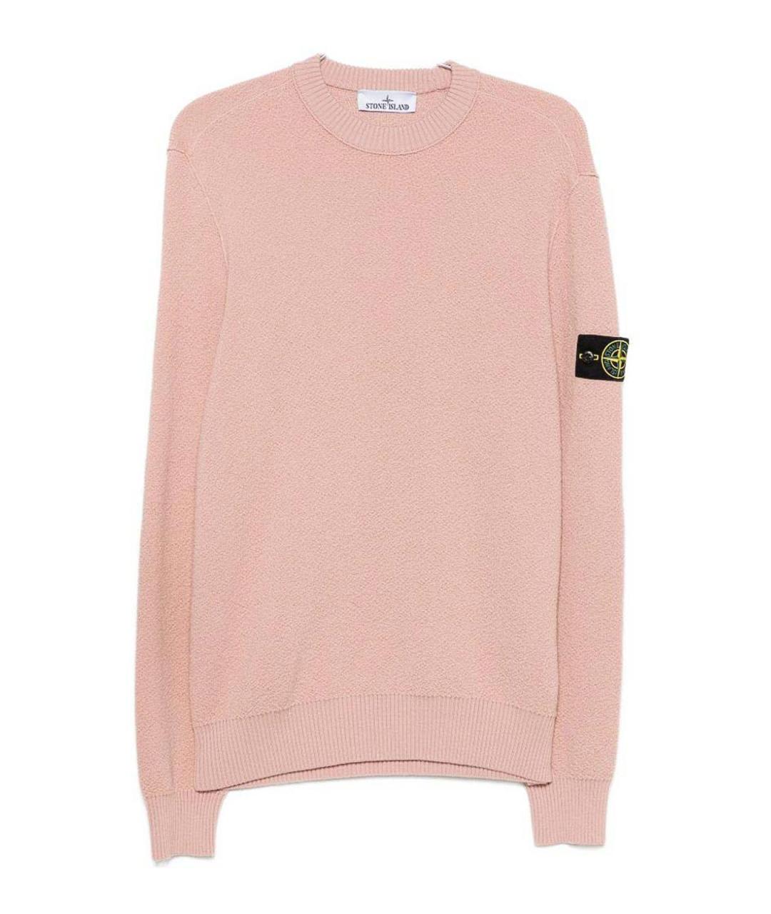 STONE ISLAND Розовый шерстяной джемпер / свитер, фото 1