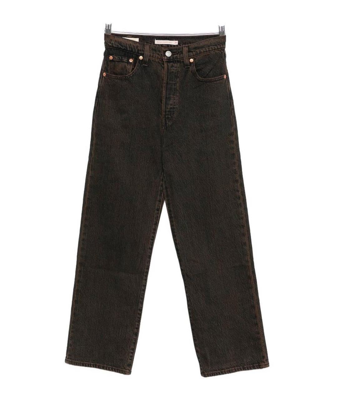 LEVI'S Коричневые хлопковые прямые джинсы, фото 1