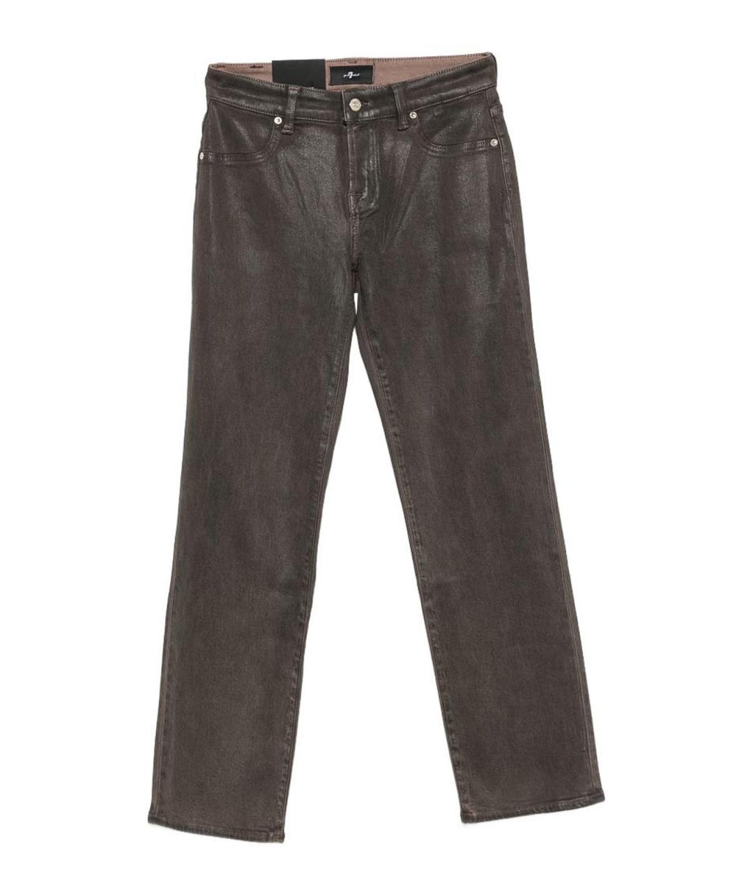 7 FOR ALL MANKIND Коричневые хлопковые прямые джинсы, фото 1