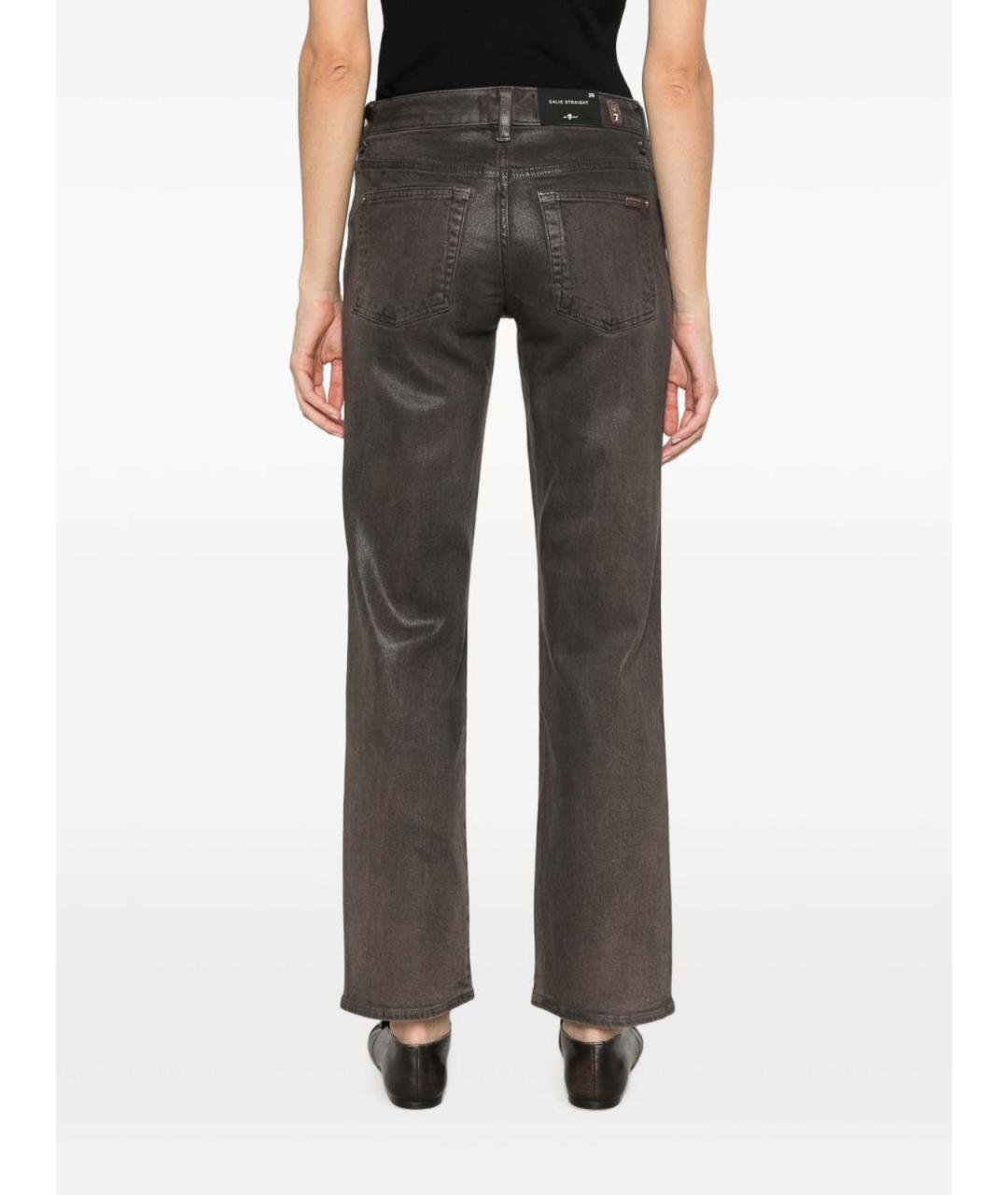 7 FOR ALL MANKIND Коричневые хлопковые прямые джинсы, фото 3