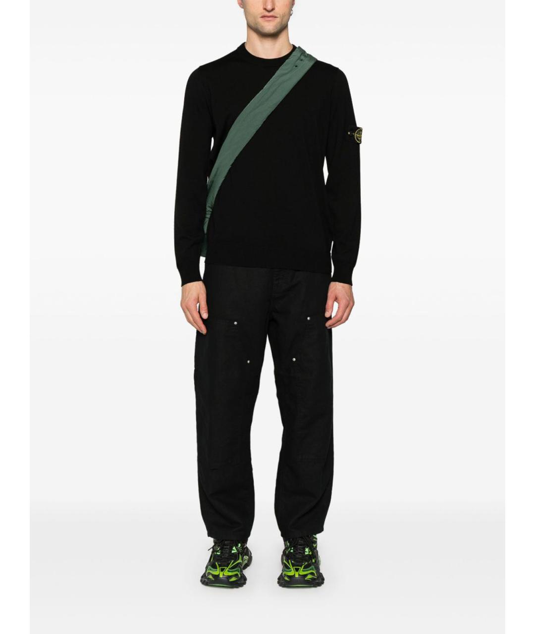 STONE ISLAND Черный шерстяной джемпер / свитер, фото 3