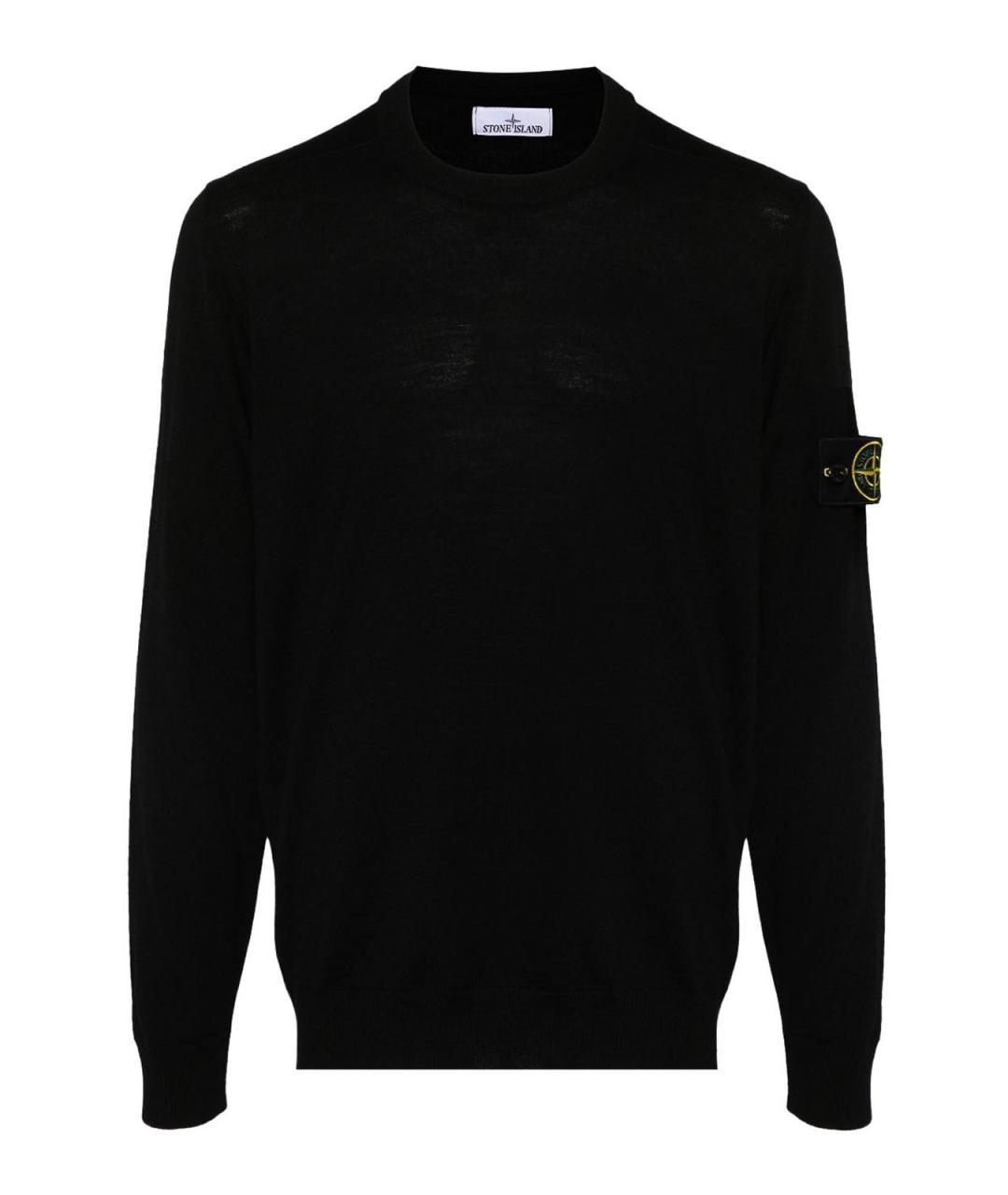 STONE ISLAND Черный шерстяной джемпер / свитер, фото 1