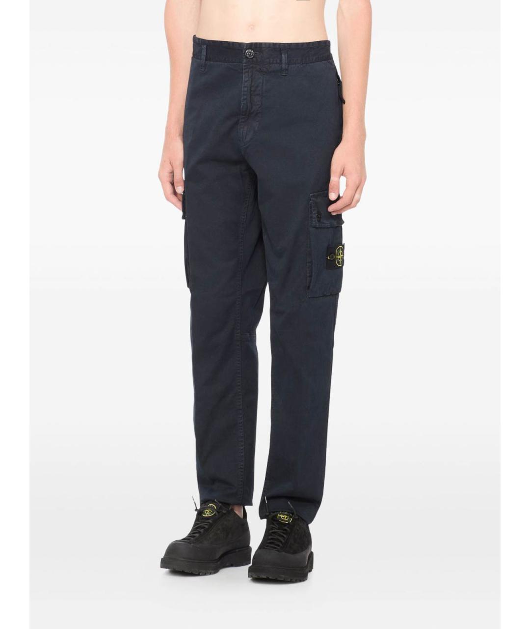 STONE ISLAND Синие хлопковые повседневные брюки, фото 5