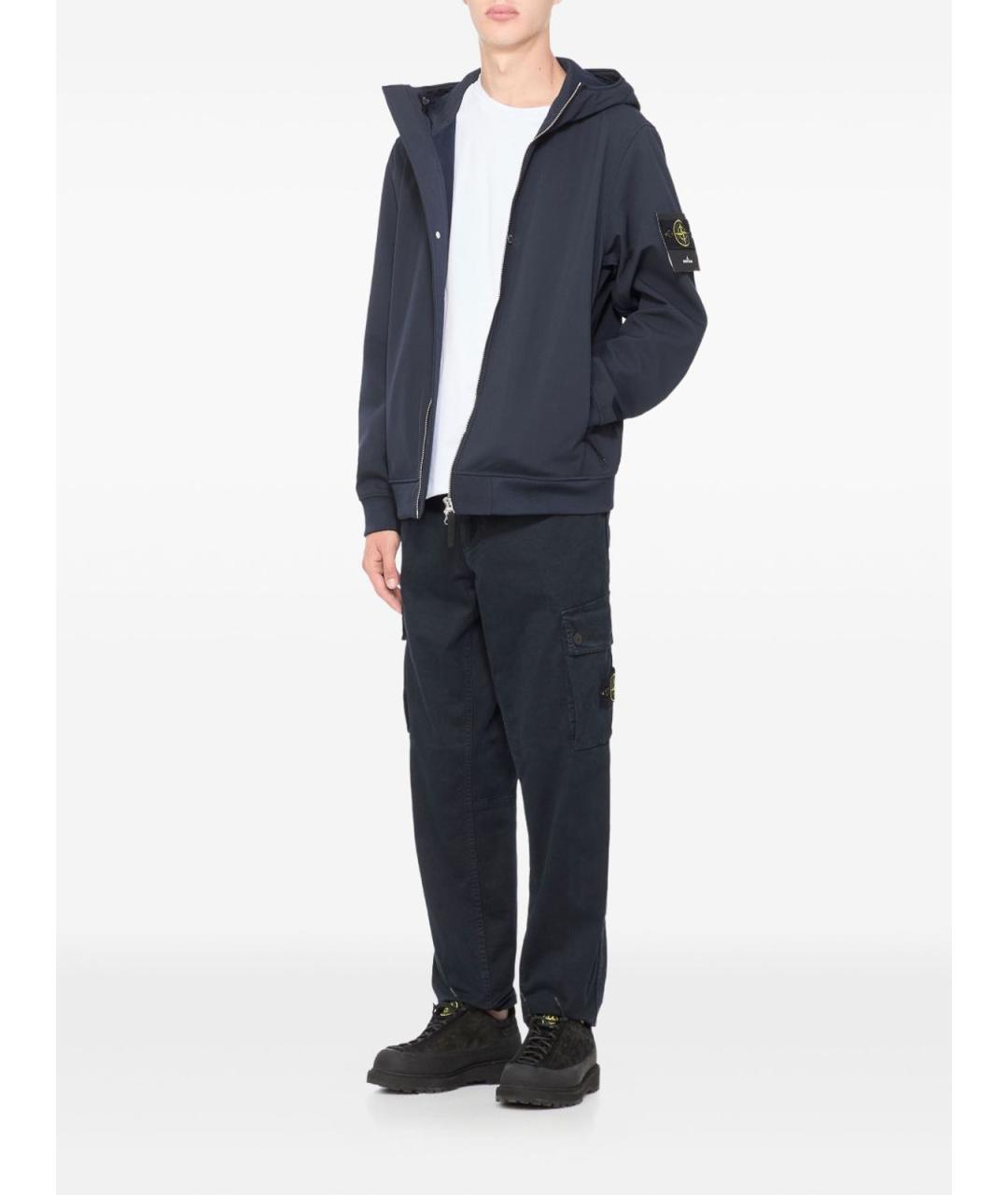 STONE ISLAND Синие хлопковые повседневные брюки, фото 3