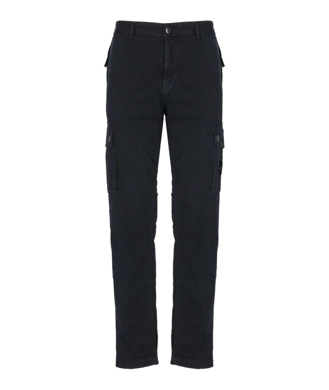 STONE ISLAND Синие хлопковые повседневные брюки, фото 1