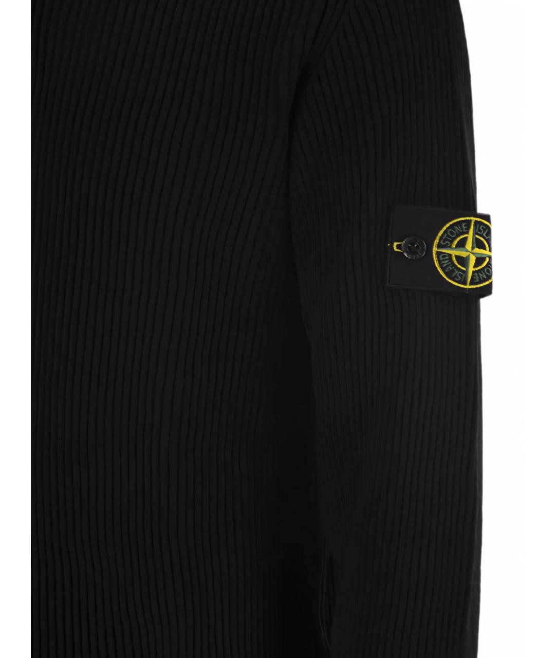 STONE ISLAND Черная шерстяная водолазка, фото 5