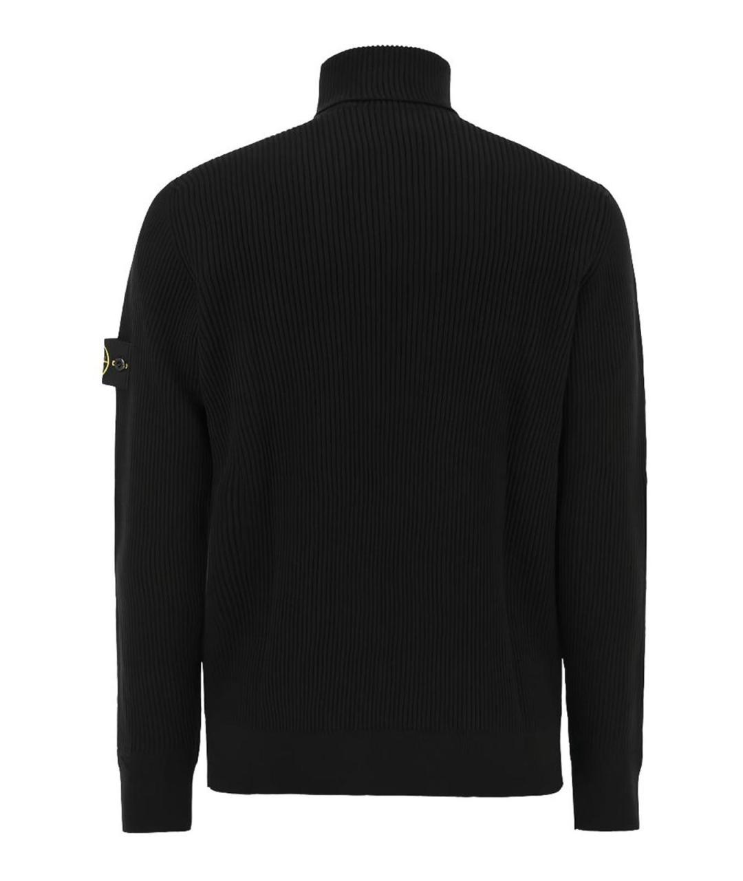 STONE ISLAND Черная шерстяная водолазка, фото 6