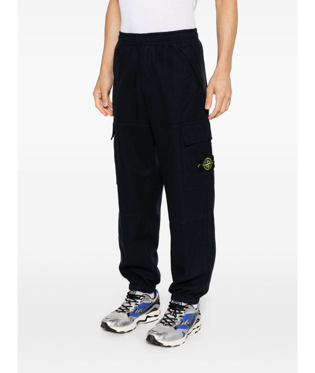STONE ISLAND Темно-синие хлопковые повседневные брюки, фото 5