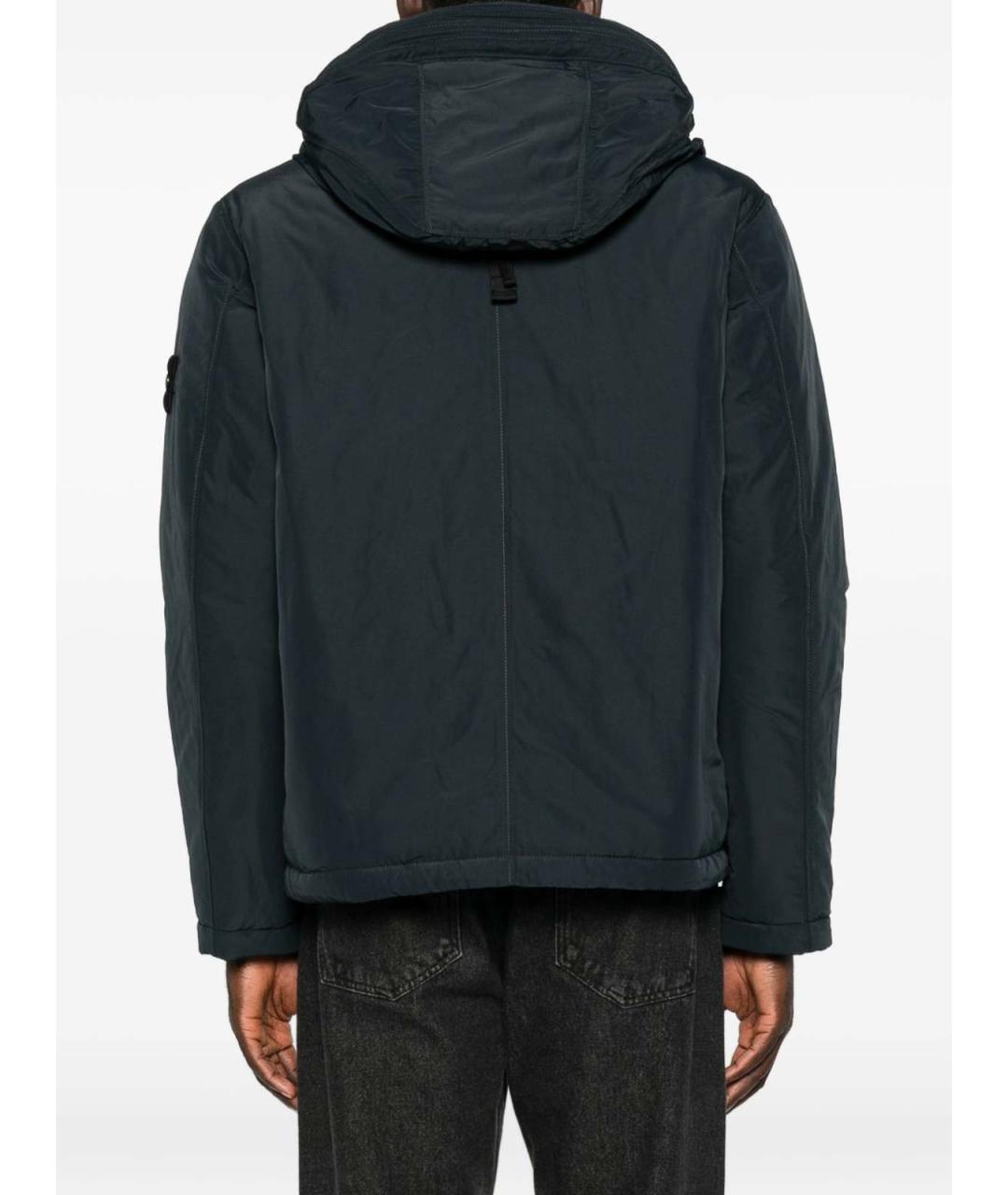 STONE ISLAND Темно-синяя полиэстеровая куртка, фото 4
