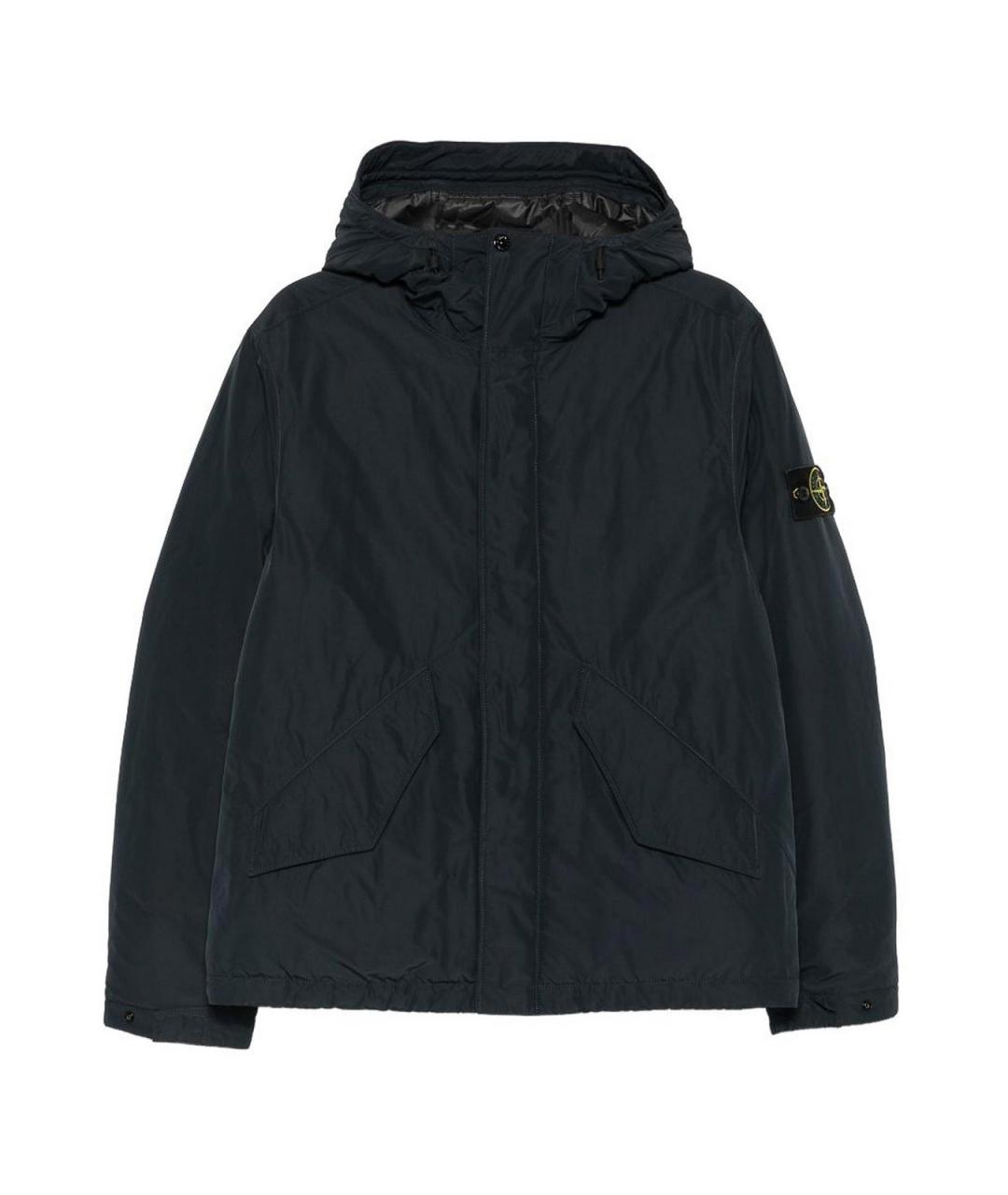 STONE ISLAND Темно-синяя полиэстеровая куртка, фото 1