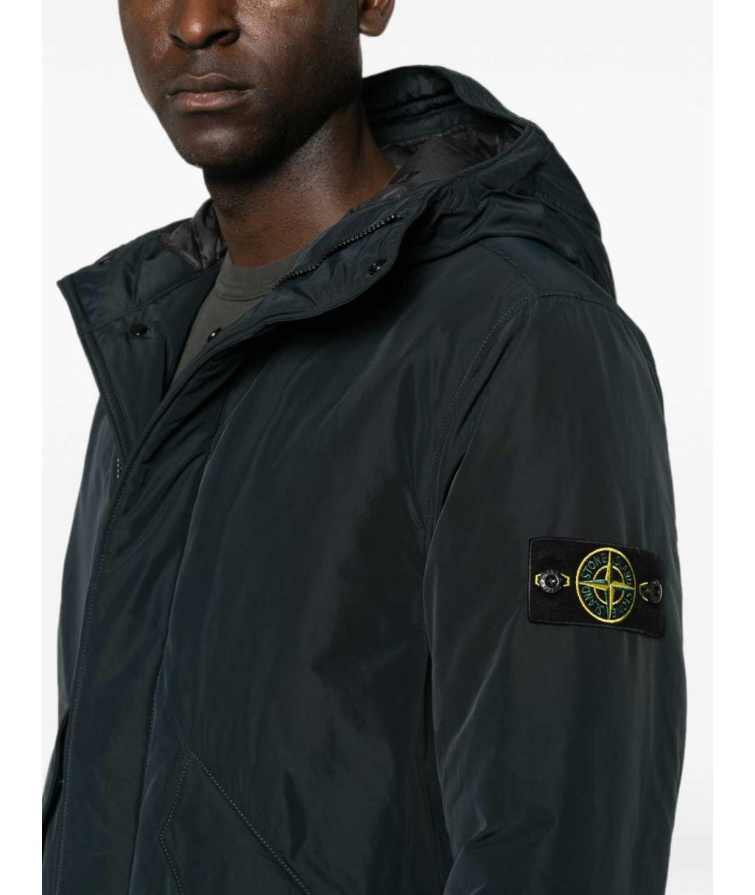 STONE ISLAND Темно-синяя полиэстеровая куртка, фото 5