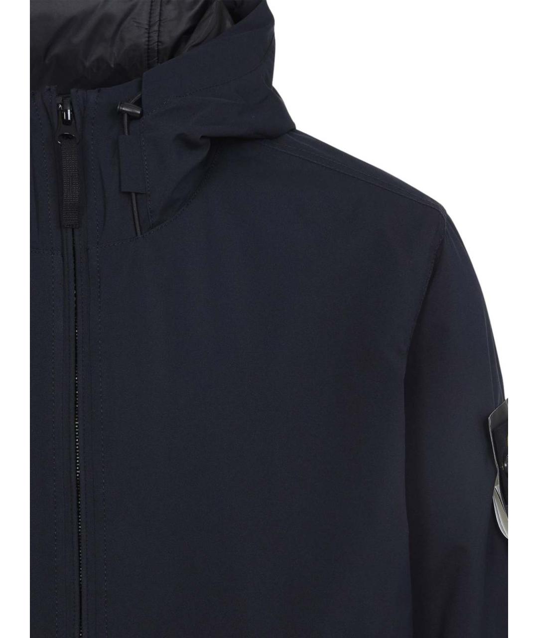 STONE ISLAND Темно-синяя полиэстеровая куртка, фото 2