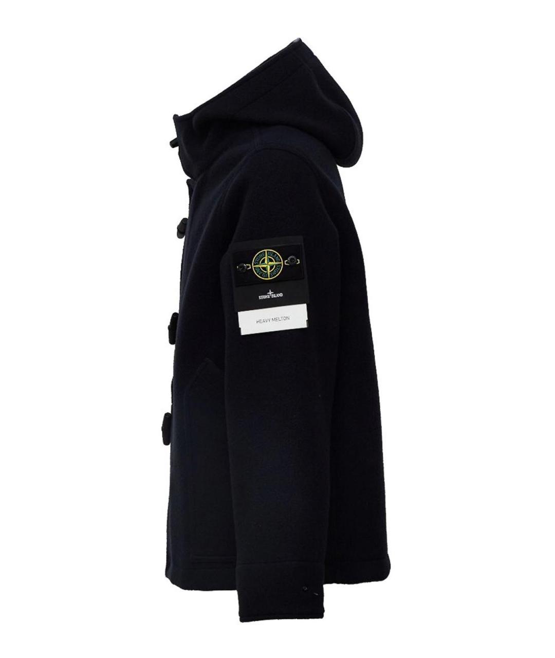 STONE ISLAND Темно-синее шерстяное пальто, фото 2
