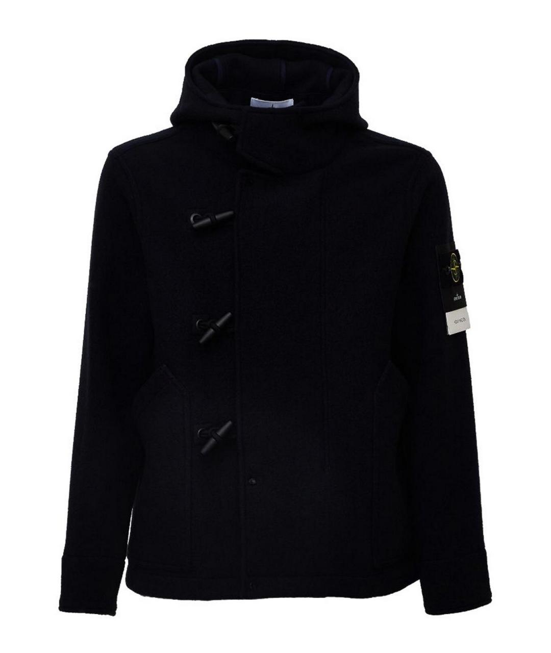 STONE ISLAND Темно-синее шерстяное пальто, фото 1