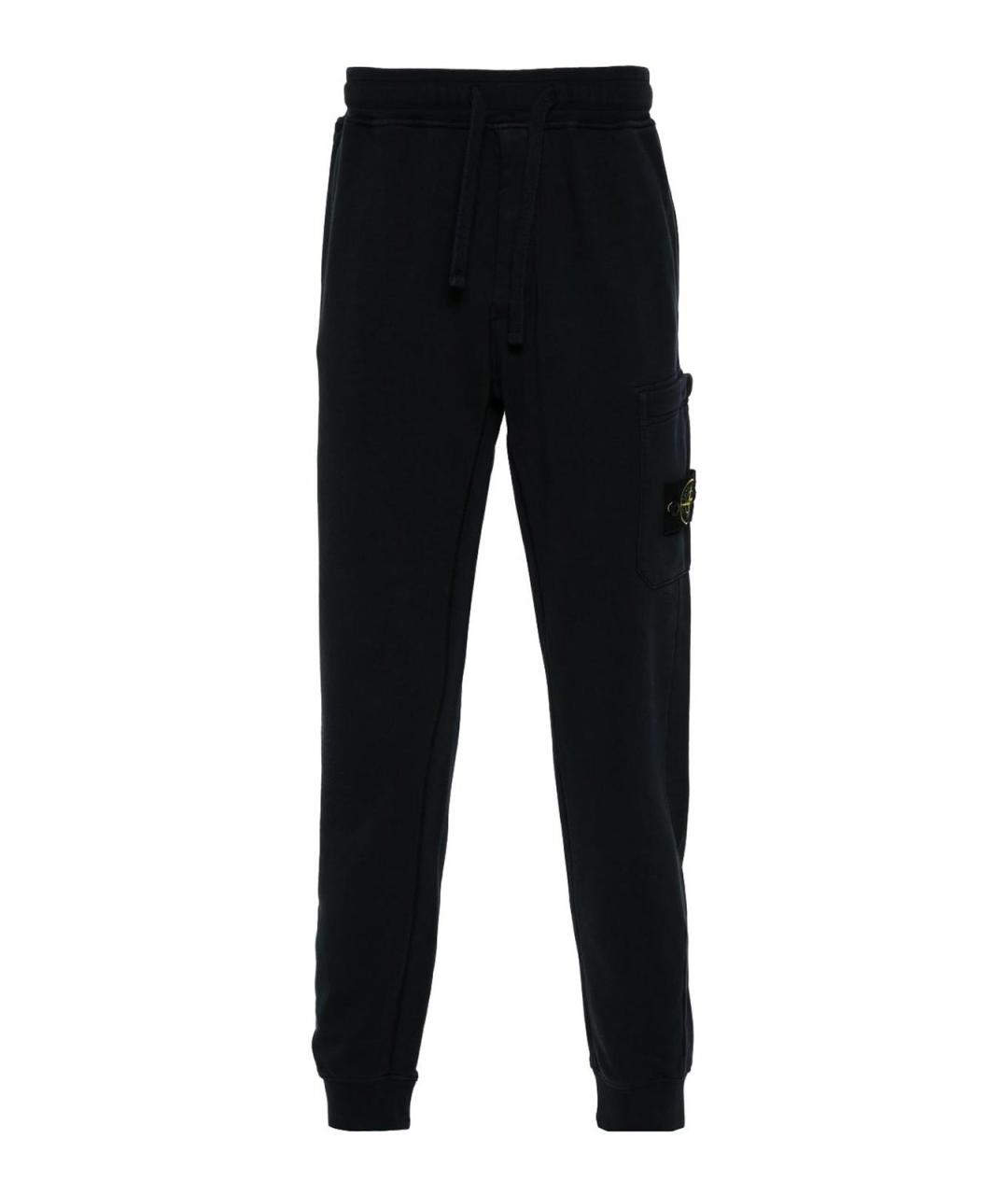 STONE ISLAND Темно-синие хлопковые повседневные брюки, фото 1