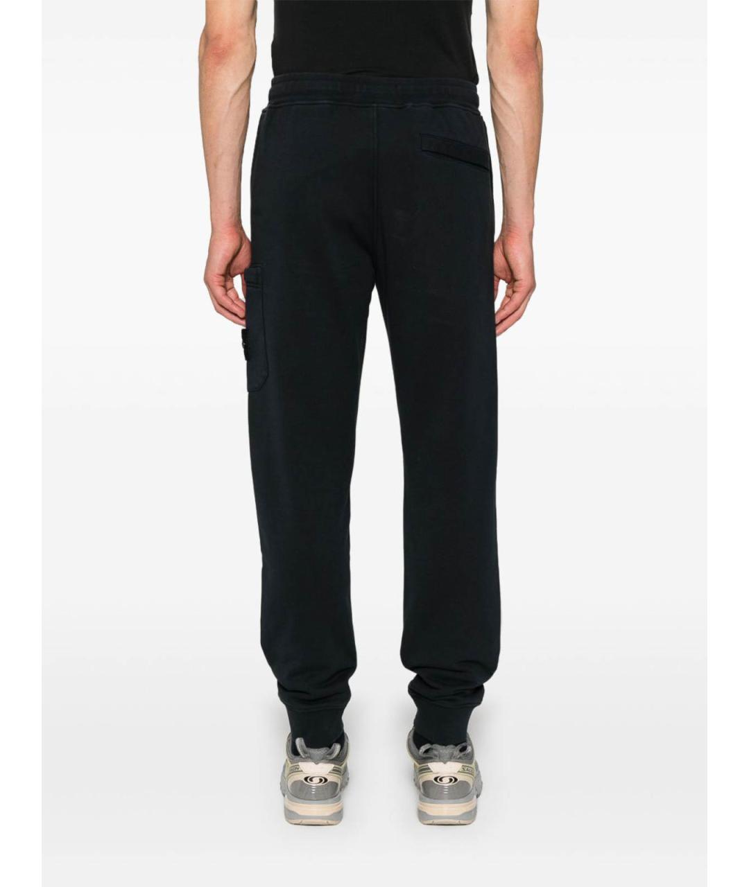 STONE ISLAND Темно-синие хлопковые повседневные брюки, фото 2