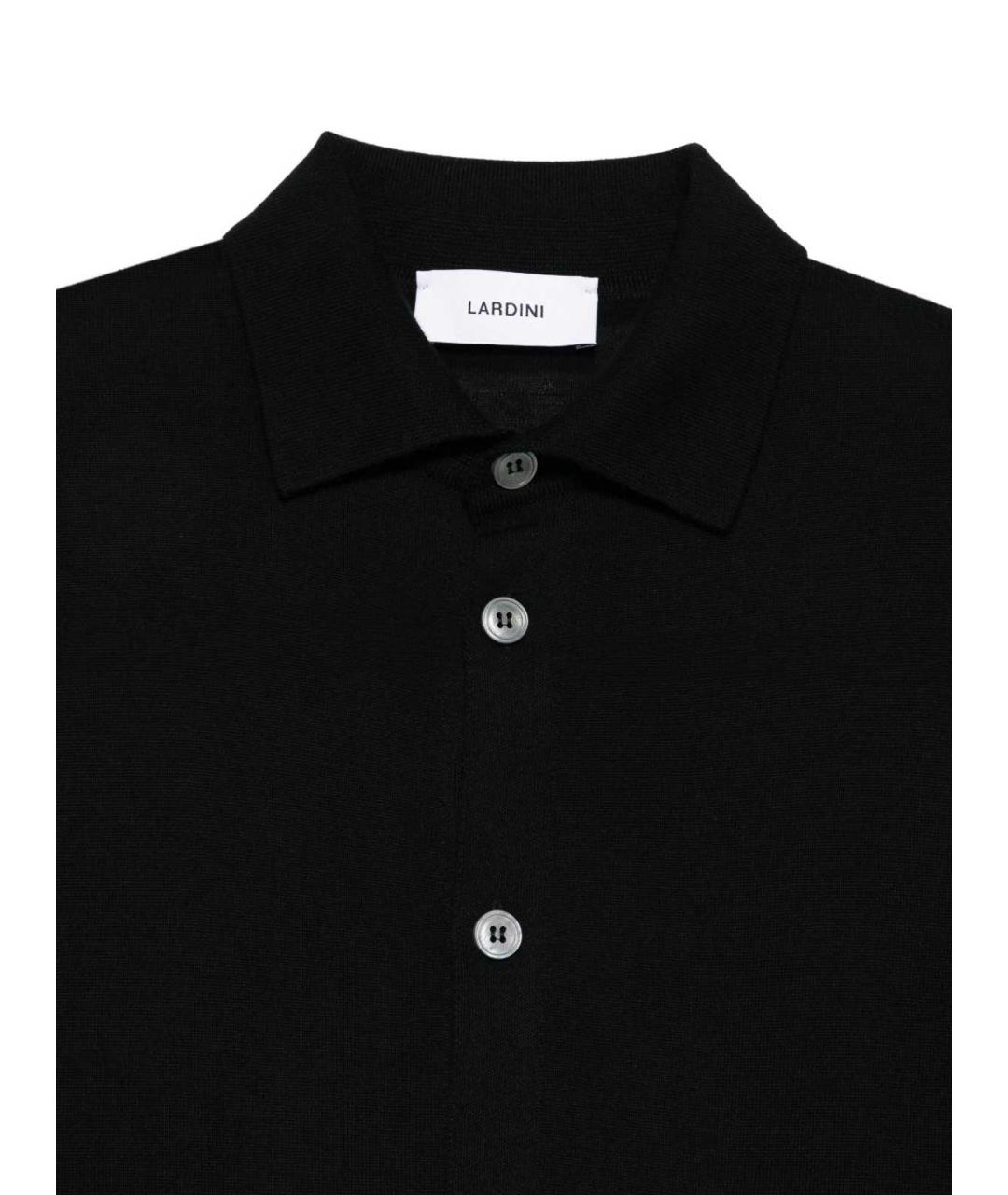 LARDINI Черная шерстяная кэжуал рубашка, фото 3