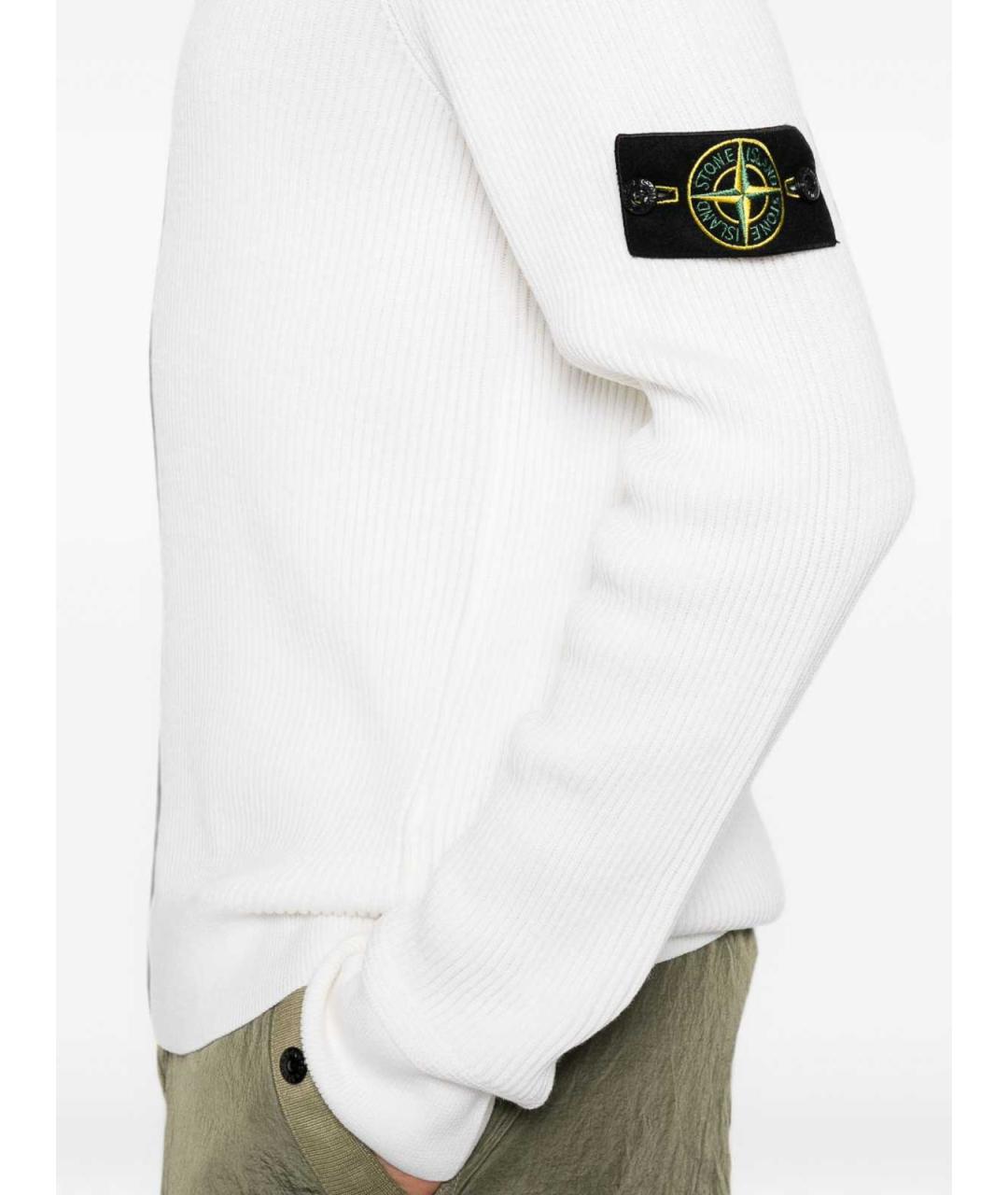 STONE ISLAND Белый шерстяной джемпер / свитер, фото 5