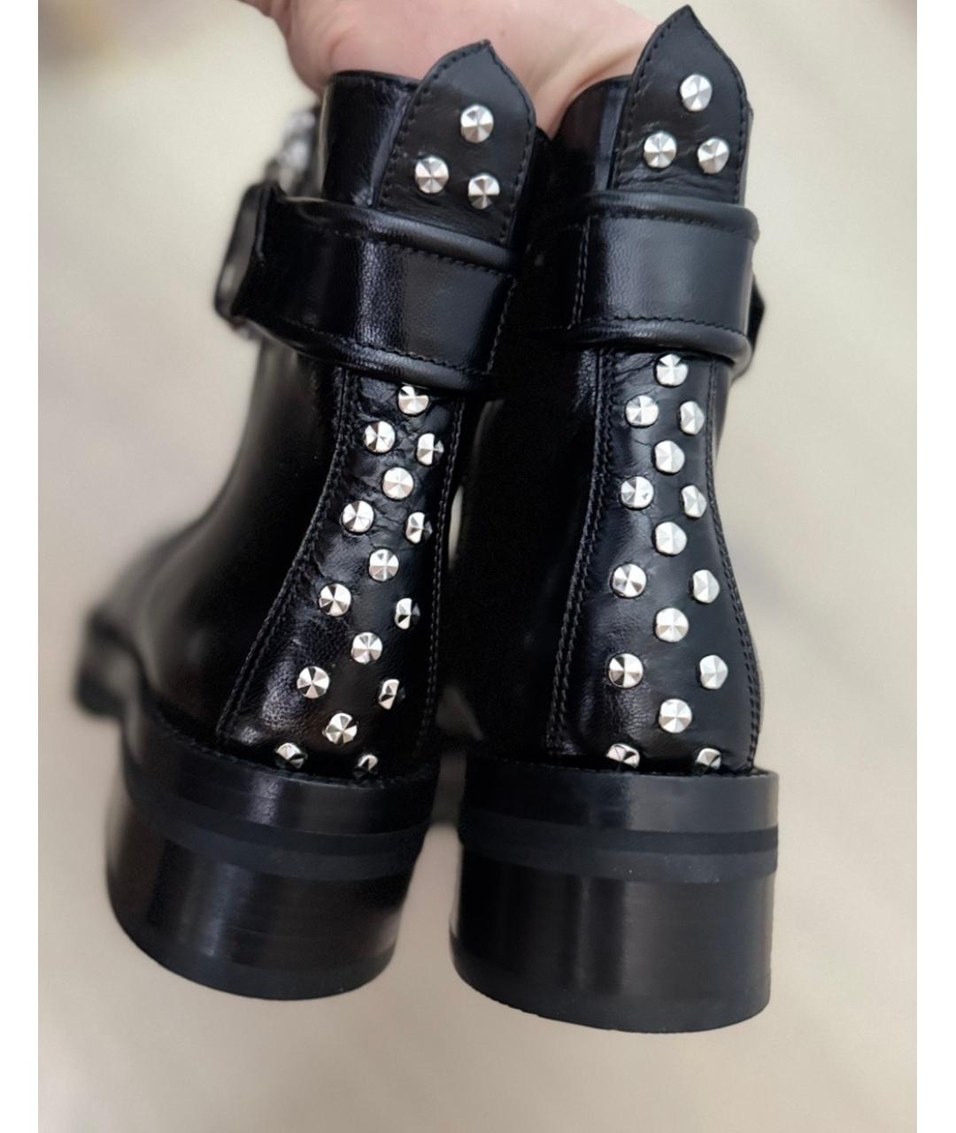 ALEXANDER MCQUEEN Черные кожаные ботинки, фото 3