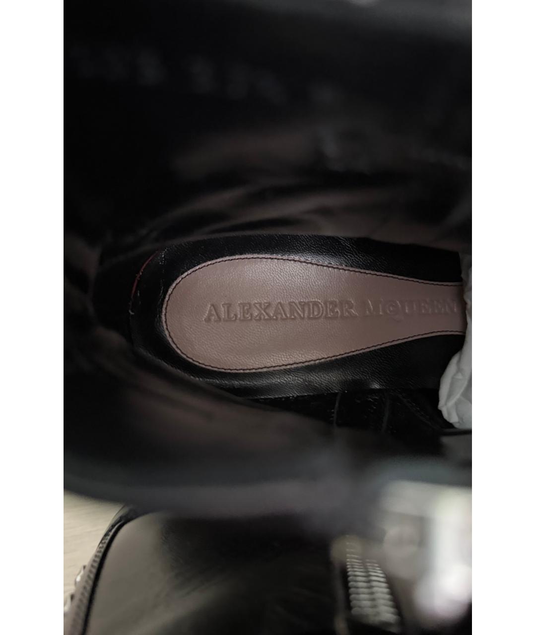 ALEXANDER MCQUEEN Черные кожаные ботинки, фото 8
