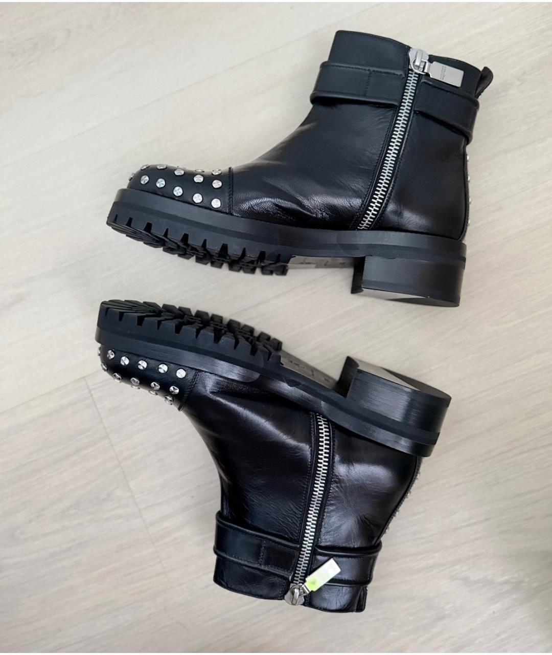 ALEXANDER MCQUEEN Черные кожаные ботинки, фото 6