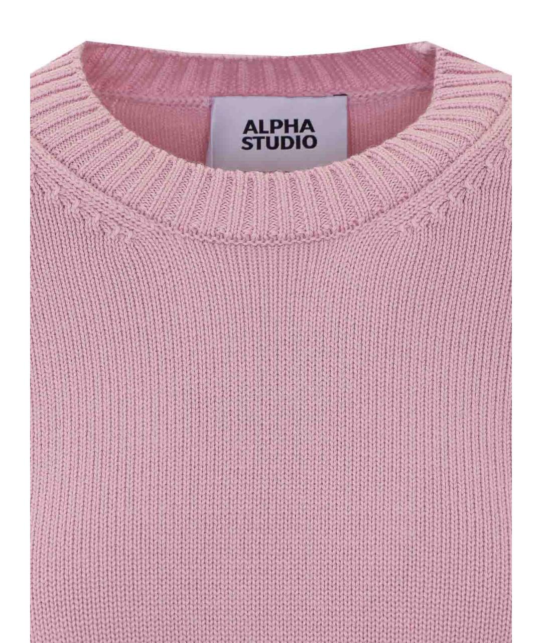 ALPHA STUDIO Розовый шерстяной джемпер / свитер, фото 4