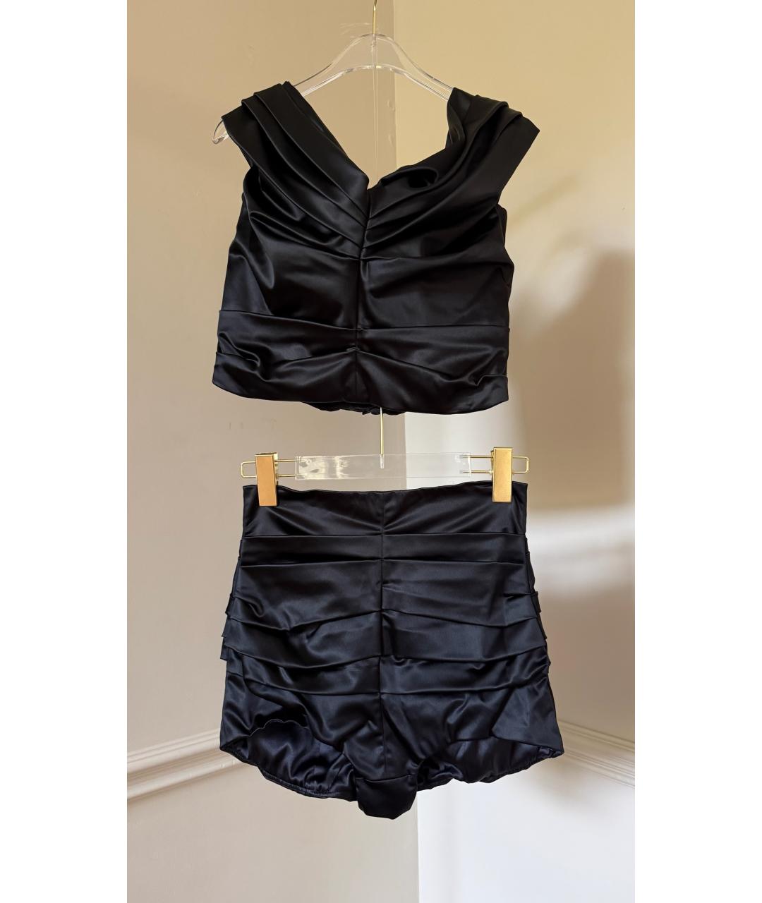 DOLCE&GABBANA Черный ацетатный костюм с брюками, фото 10