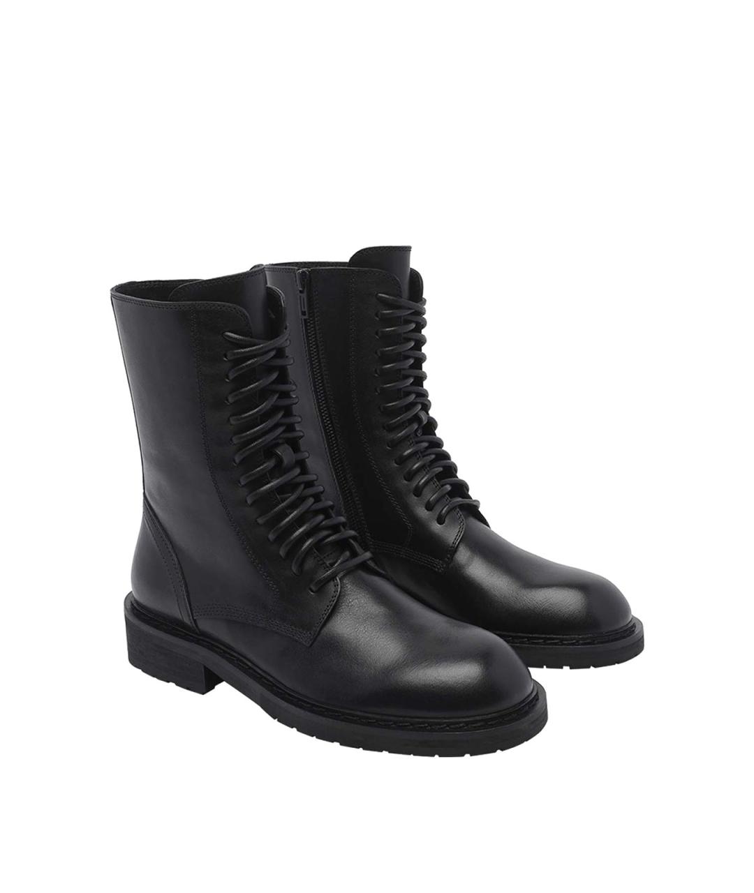 ANN DEMEULEMEESTER Черные кожаные ботинки, фото 2