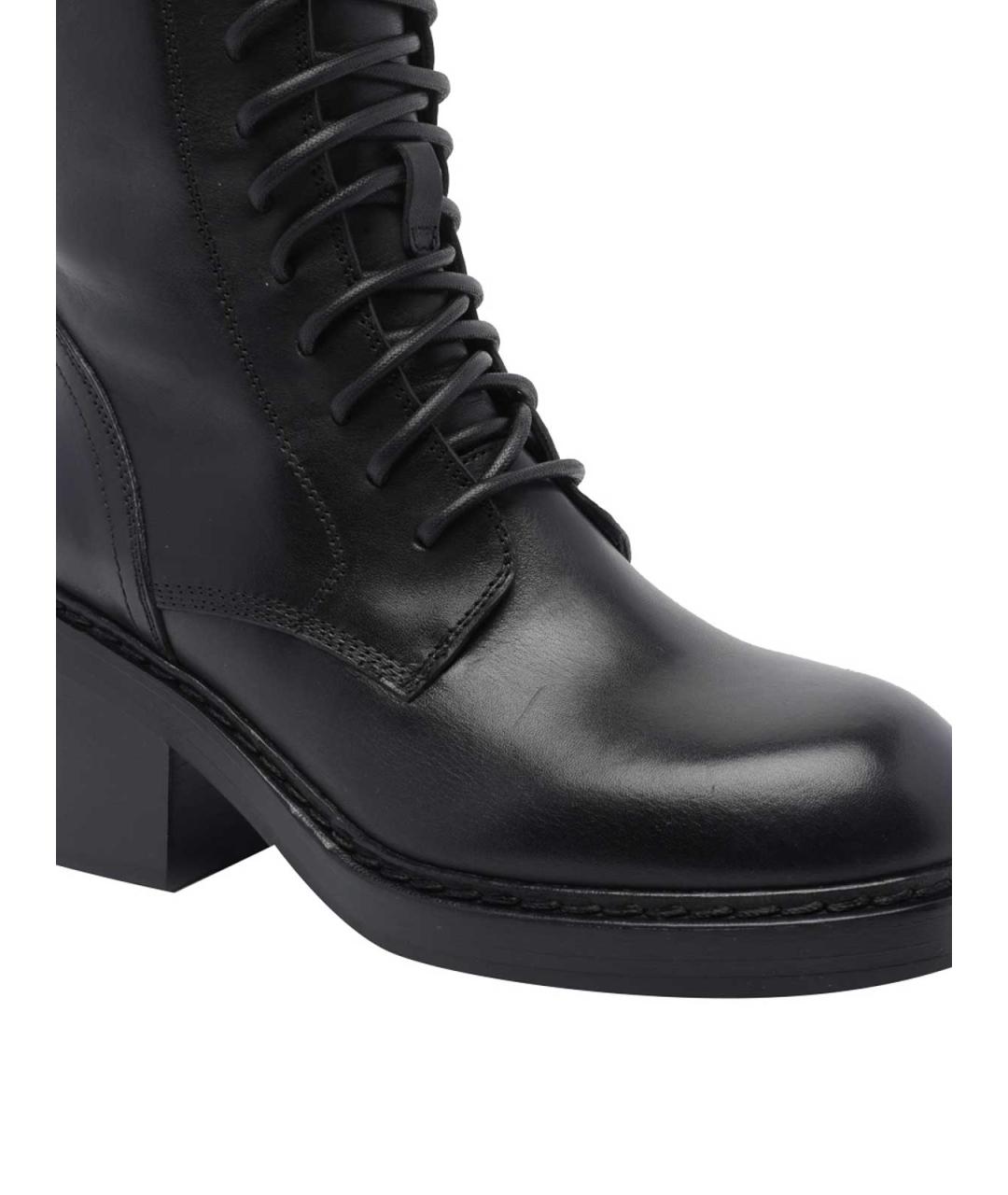 ANN DEMEULEMEESTER Черные кожаные сапоги, фото 4