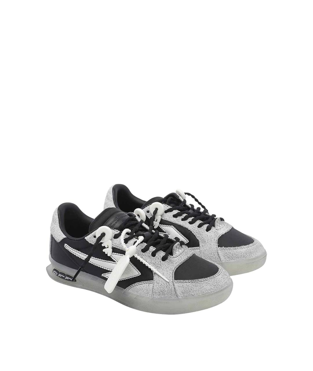 OFF-WHITE Черные замшевые низкие кроссовки / кеды, фото 2