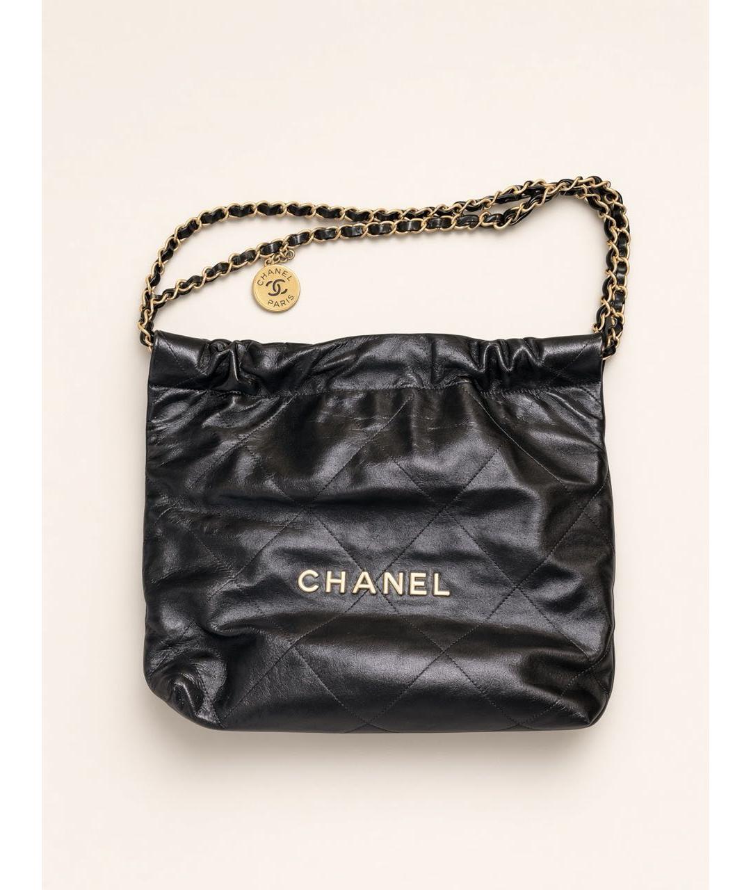 CHANEL Черная кожаная сумка тоут, фото 5