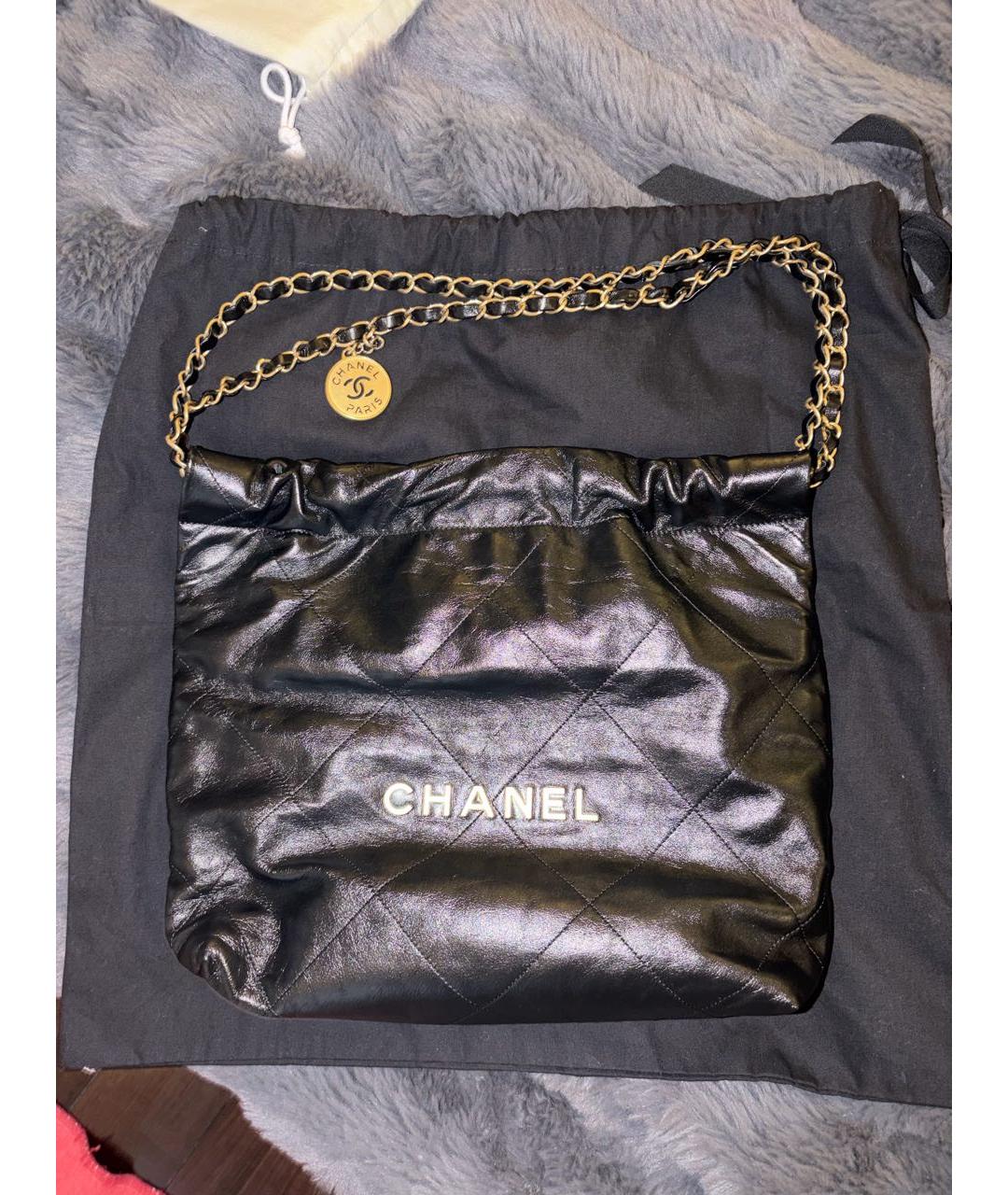 CHANEL Черная кожаная сумка тоут, фото 2
