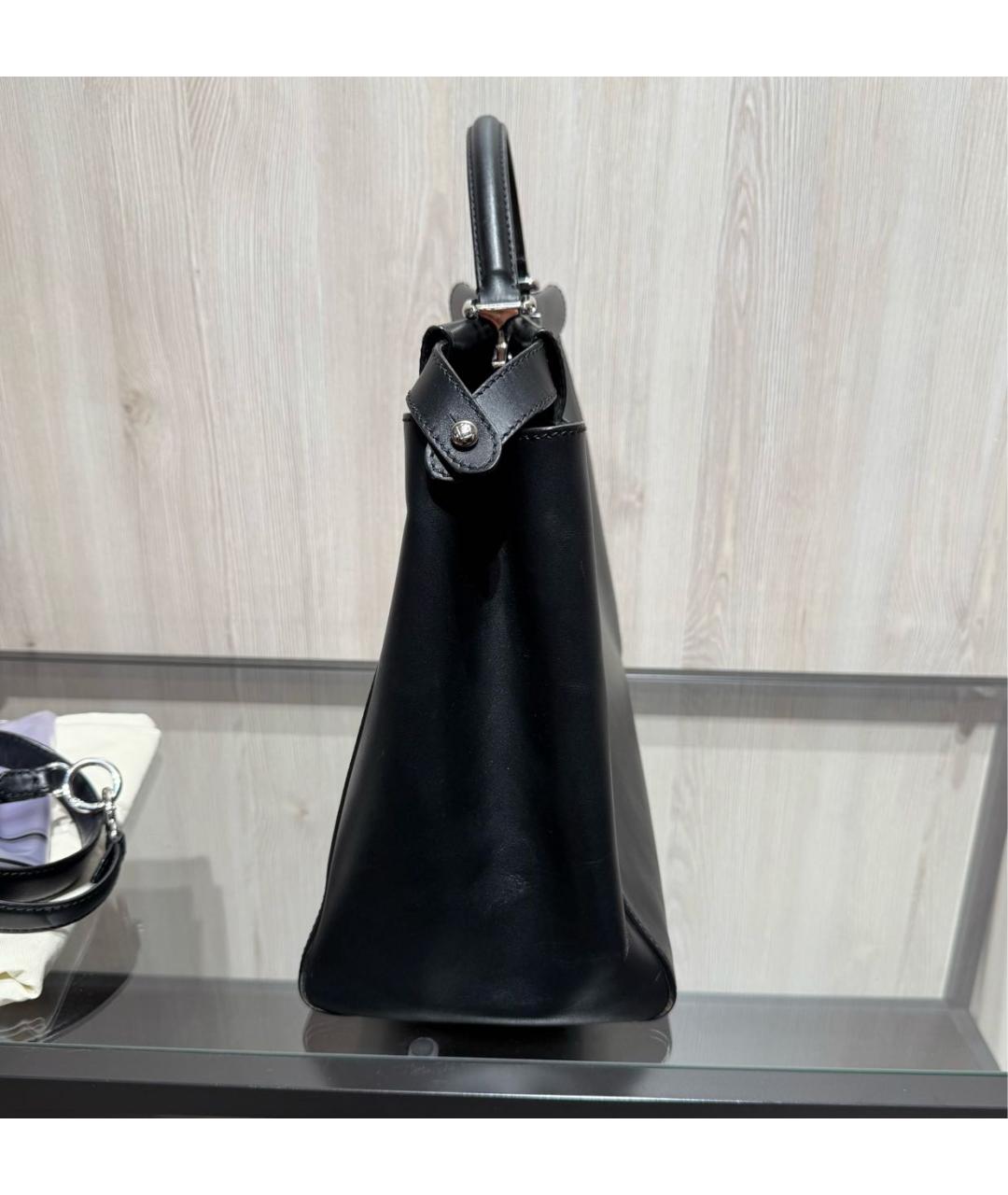 FENDI Черная кожаная сумка тоут, фото 4
