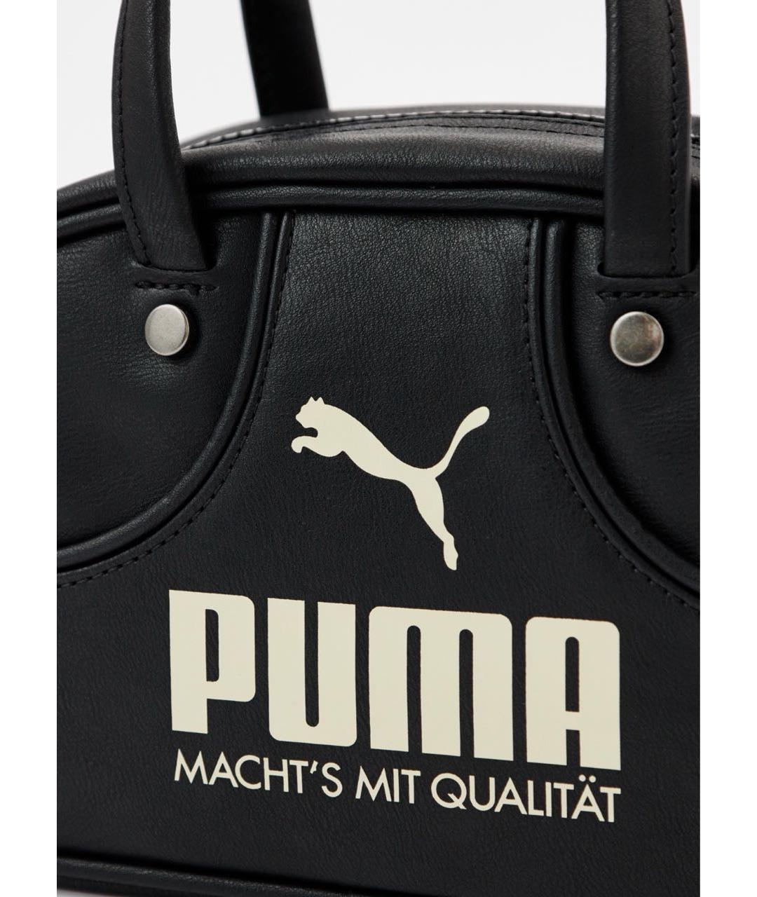 PUMA Черная сумка с короткими ручками из искусственной кожи, фото 3