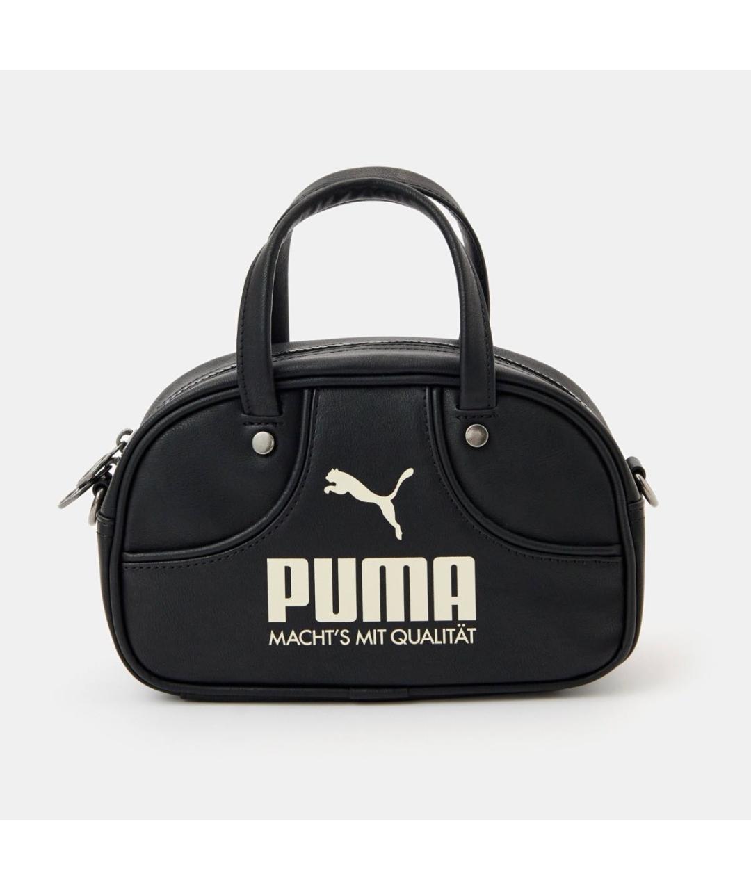 PUMA Черная сумка с короткими ручками из искусственной кожи, фото 8