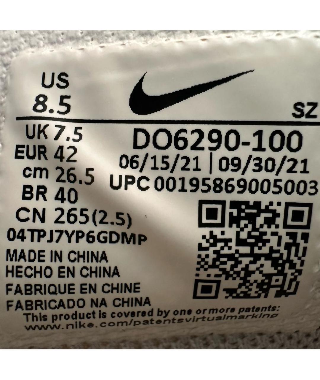 NIKE X OFF-WHITE Белые бархатные высокие кроссовки / кеды, фото 6
