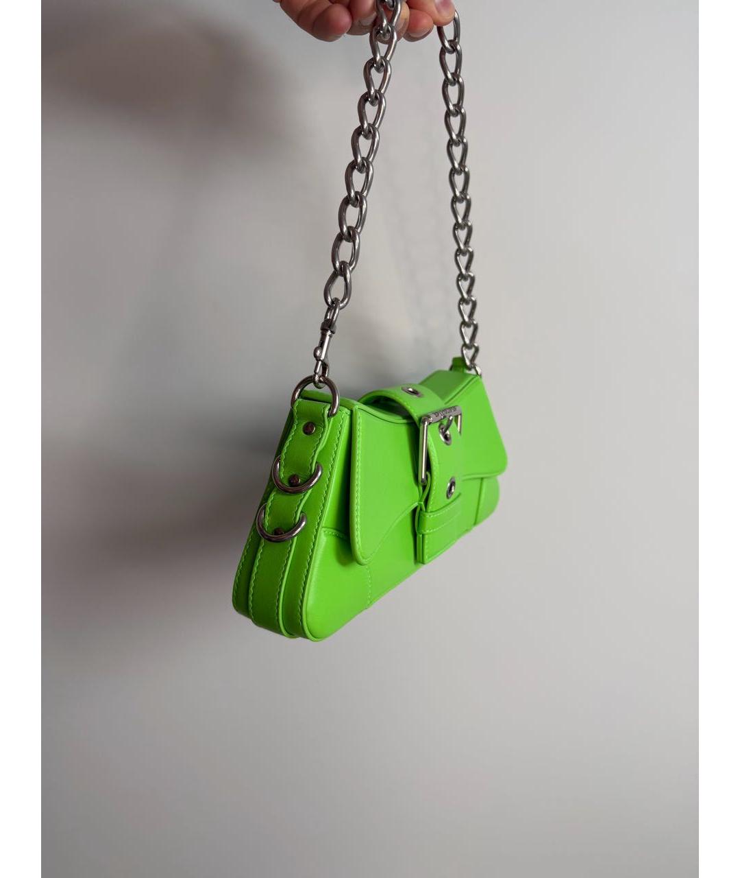 BALENCIAGA Салатовая кожаная сумка с короткими ручками, фото 2