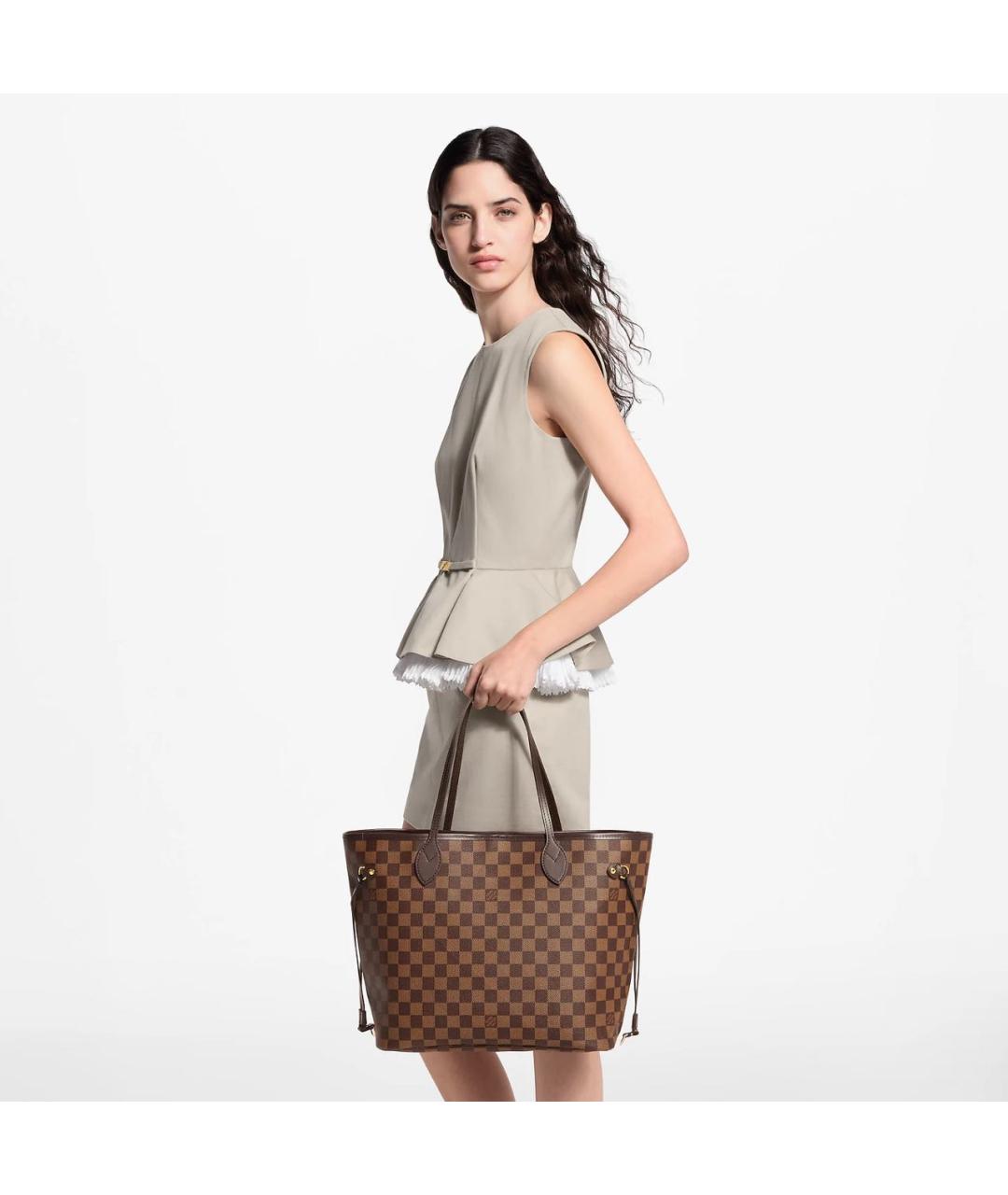 LOUIS VUITTON Коричневая сумка тоут из канвы, фото 3
