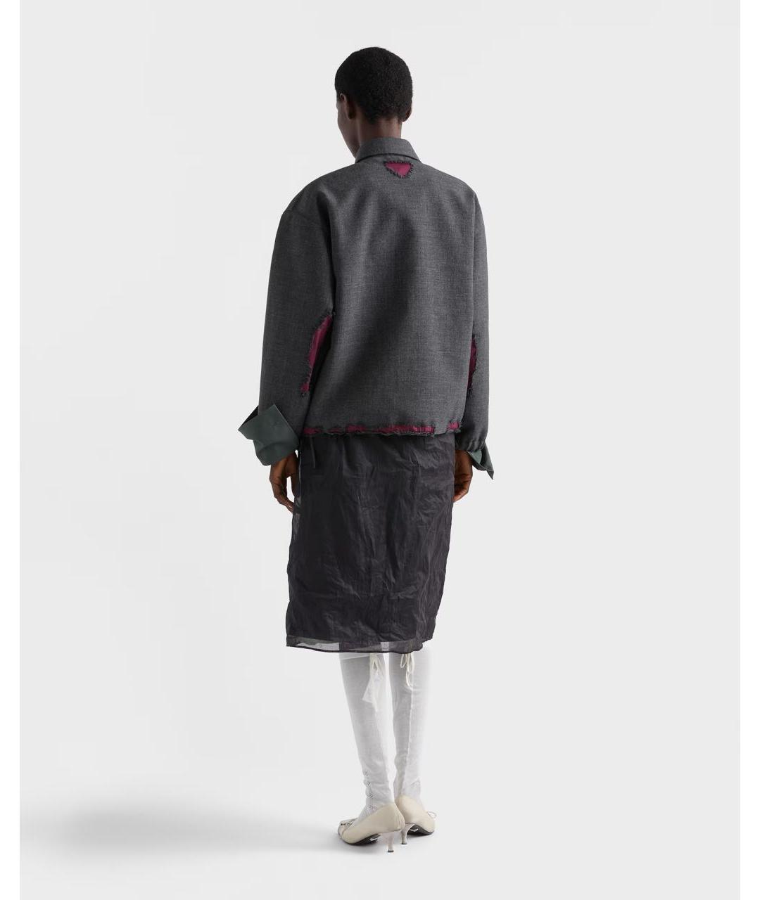 PRADA Серая шерстяная куртка, фото 4